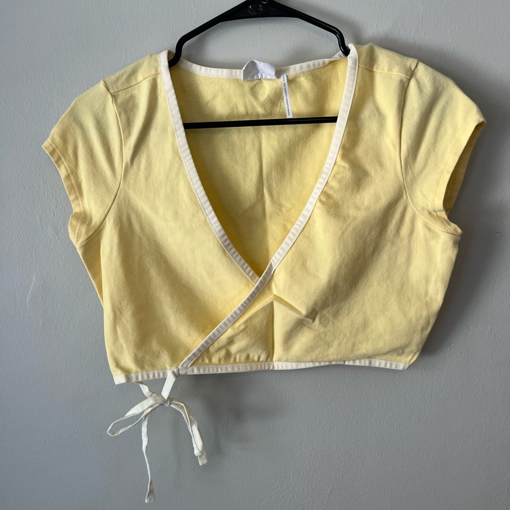 Urban Outfitters Light Yellow Wrap Blouse